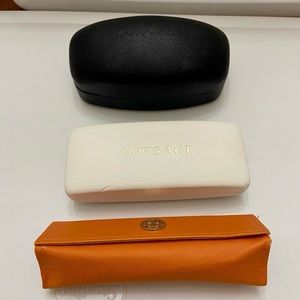 Three Sunglasses Cases- Ferragamo, Tory Burch and Versace